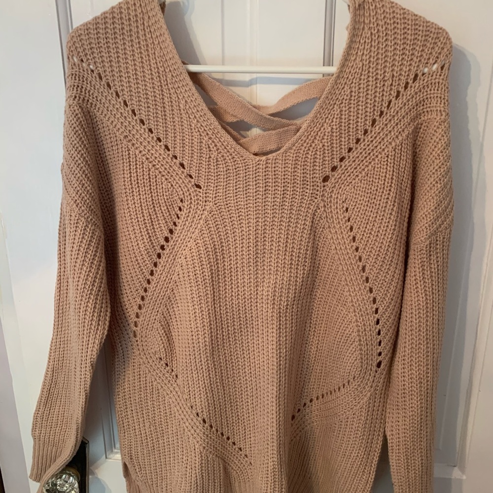Charlotte Russe Mauve open-back sweater